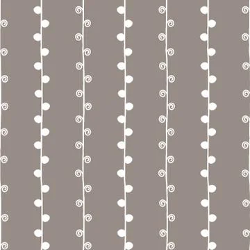Seamless sketch vector nature pattern. White twigs on grey background 스톡 일러스트