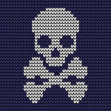 Seamless skull knitting pattern Stock Illustration