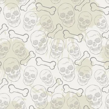Seamless skull pattern with bone and blots Seamless skull pattern with bon... 스톡 사진