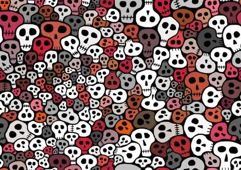 Seamless Skulls background Stock Illustration