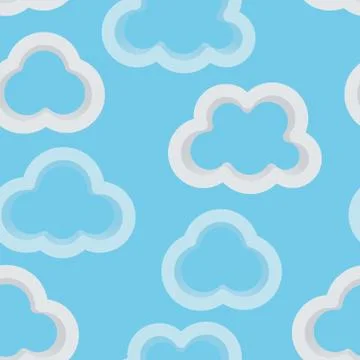 Seamless sky background with 3d clouds Stock Illustration