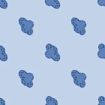 Seamless sky pattern with clouds abstract silhouettes. Hand drawn shapes. Stockillustratie