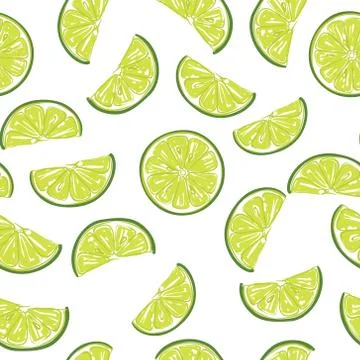 Seamless sliced lime pattern Stock Illustration