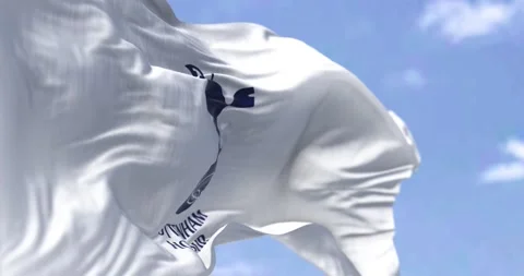 Seamless slow motion with the flag of Tottenham Hotspur waving Stock Footage 196723975