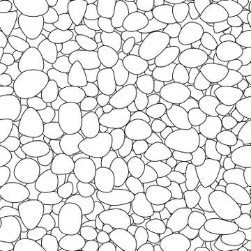 Seamless small white stone pattern in linear style Stock Illustration