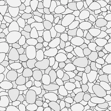 Seamless small white stone pattern in flat style Stock Illustration