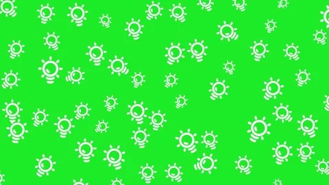Seamless Smart Home Lighting Pattern with White Bulb Icons on Green Background Stock Footage 345539512