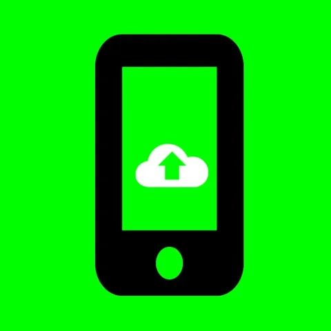 Seamless Smartphone Cloud Upload Icon Animation on Green Screen 動画素材 342726914