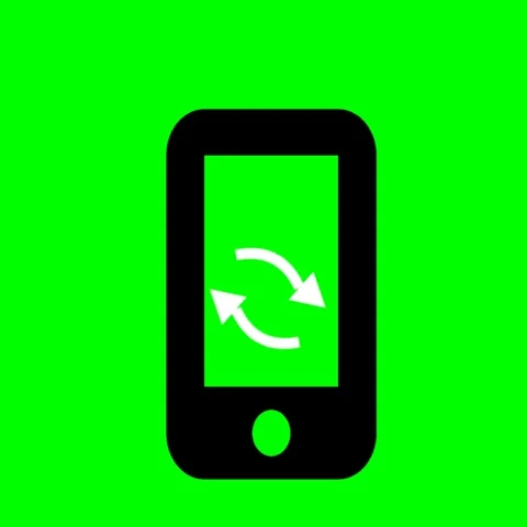 Seamless Smartphone Refresh Rotation Icon Animation on Green Screen 動画素材 342726920
