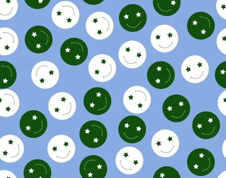 Seamless smilies pattern background. Pakistan Independence Day celebration Stock Illustration