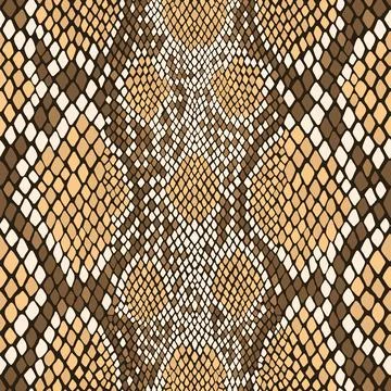 Seamless snake skin pattern. Vector exotic african animal texture. Stock Illustration