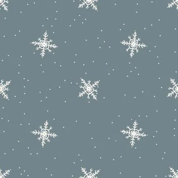 Seamless snow background pattern. Simple gender neutral nursery festive Stock Illustration