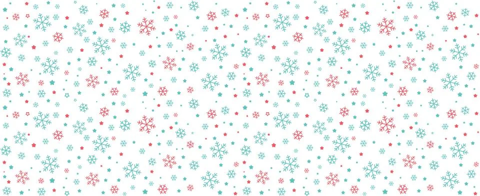 Seamless of snowflake and star, vector illustration background Stock Illustration