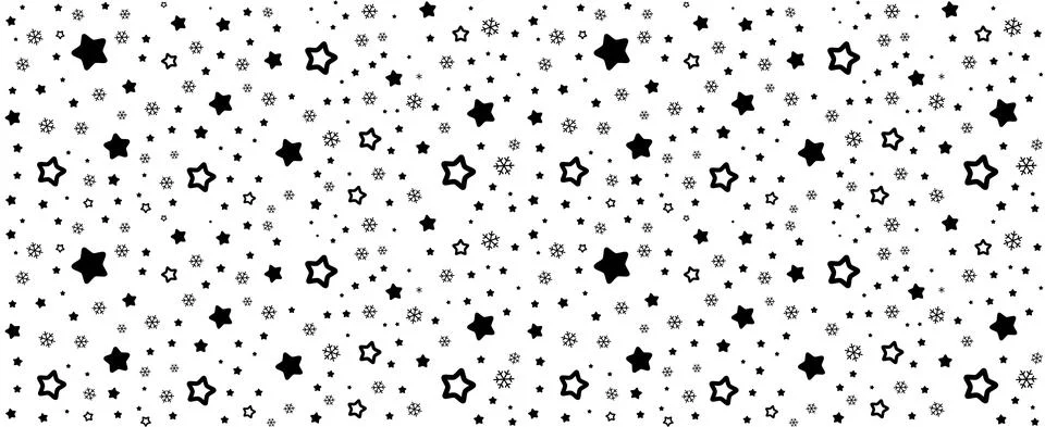 Seamless of snowflake and star, vector illustration background Stock Illustration