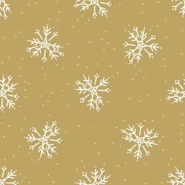 Seamless snowflake background pattern. Simple gender neutral nursery festive Illustrazione stock
