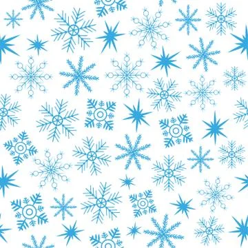 Seamless Snowflake Pattern Background. Vector illustration Illustrazione stock