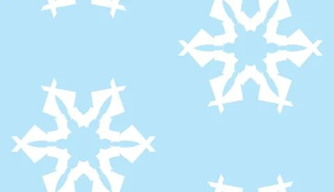 Seamless Snowflake Pattern Over Blue Stock Illustration