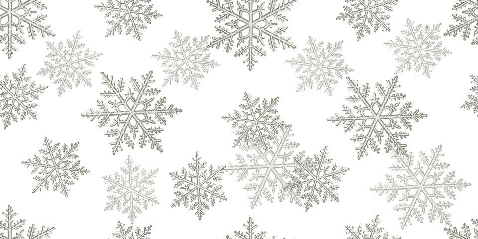 Seamless snowflake pattern. Snowflakes on a white background. Vector Stock Illustration