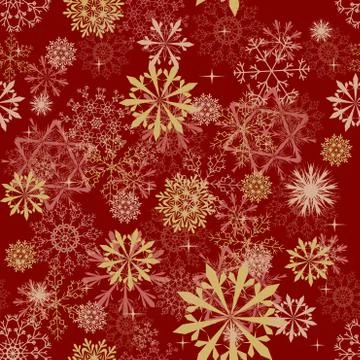 Seamless snowflakes background Stock Illustration