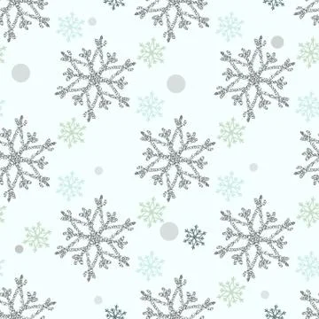 Seamless Snowflakes pattern Background for Christmas and New year. Celebratio Stock Illustration