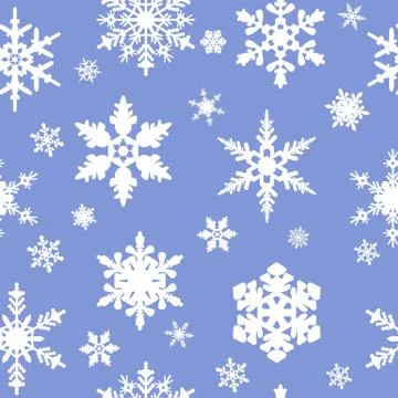 Seamless snowflakes pattern Stock Illustration