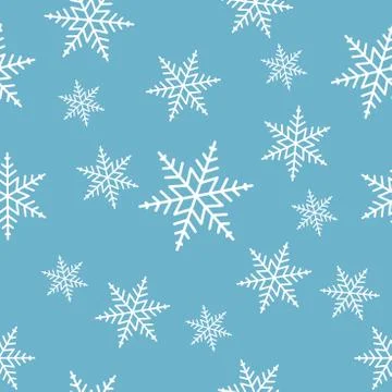 Seamless snowflakes pattern Stock Illustration
