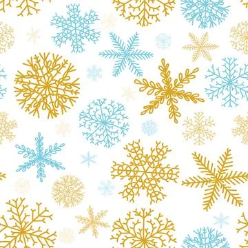 Seamless snowflakes pattern Stock Illustration