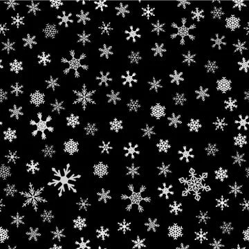 Seamless snowflakes pattern - vector background. Christmas wrapping paper orn 库存插图