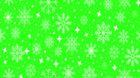 Seamless Snowflakes Winter Pattern Loop Animation Green Screen Video stock 303110761