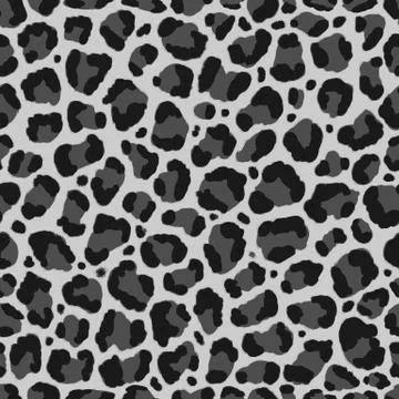 Seamless snowy leopard, ocelot or wild cat fur pattern print 库存插图