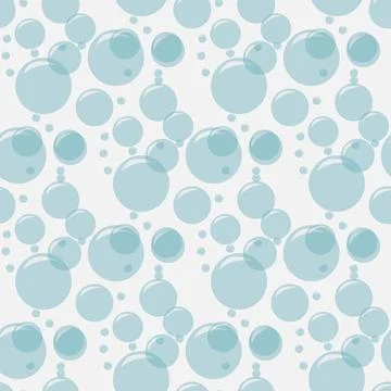 Seamless soap bubbles pattern. Vector background. Cleaning or bodycare wall.. Stockillustratie