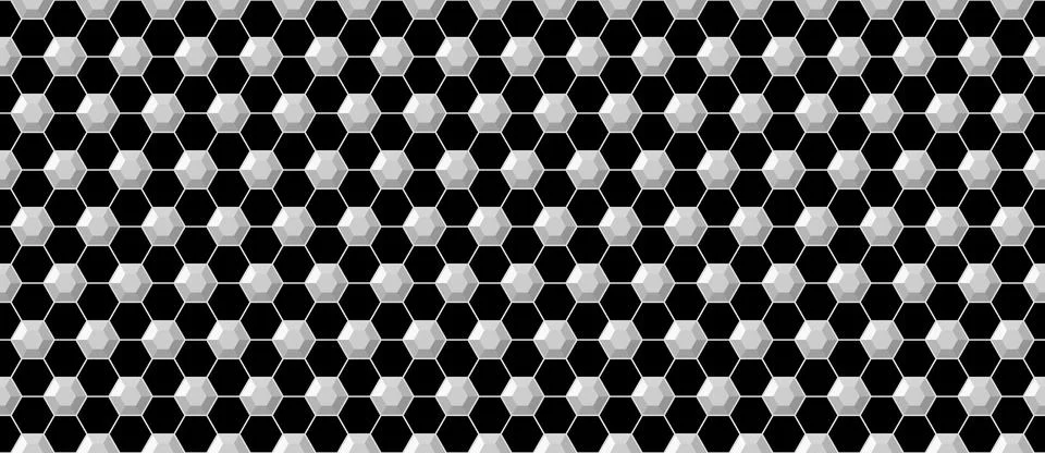 Seamless soccer ball pattern in black and white colors. Football game hexagon Stock Illustration