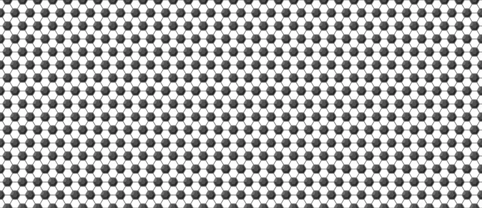 Seamless soccer ball pattern in black and white colors. Football game hexagon Stock Illustration