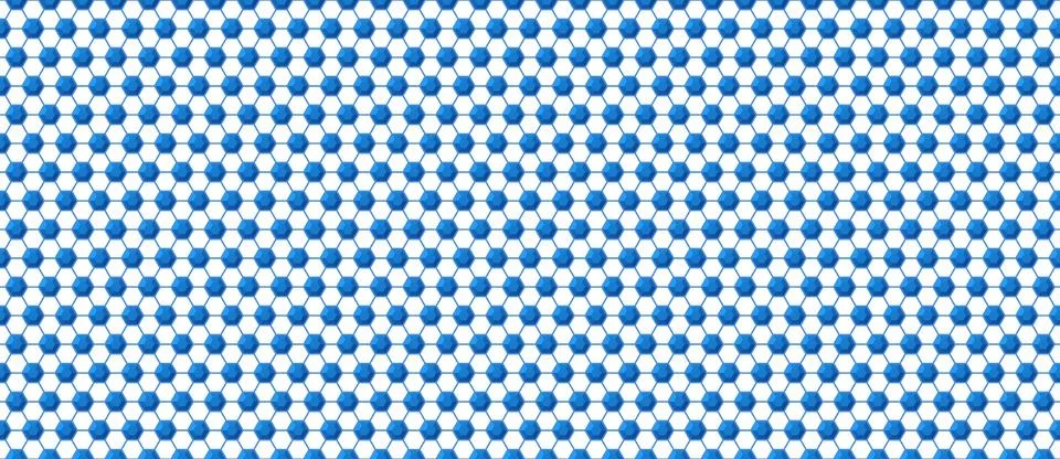 Seamless soccer ball pattern in blue and white colors. Football game hexagon Stock Illustration
