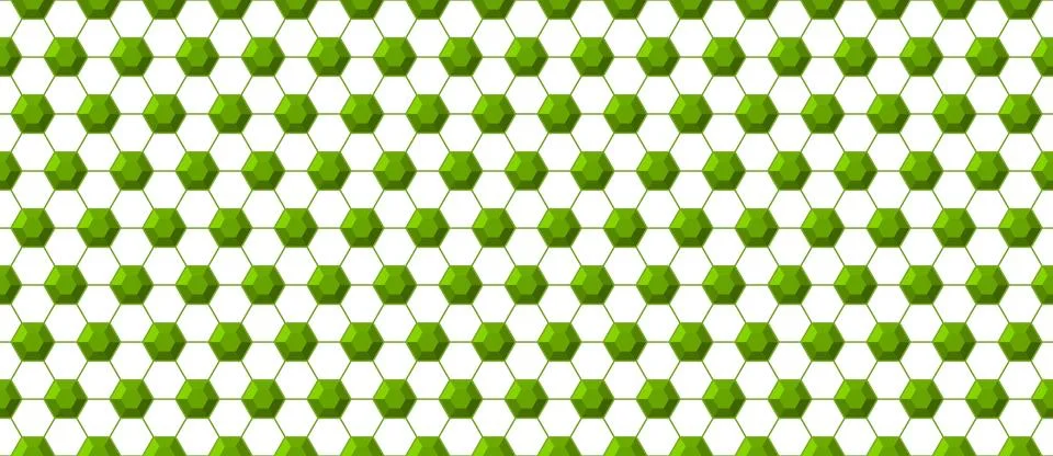 Seamless soccer ball pattern in green and white colors. Football game hexagon Stock Illustration