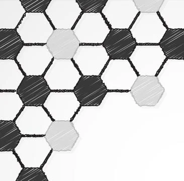 Seamless soccer ball texture hand drawn ,scribble effect Stock Illustration