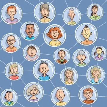 Seamless social network Иллюстрация