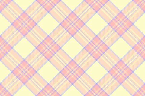 A seamless, soft pastel plaid pattern in yellow, pink, and violet, featuring  Illustrazione stock