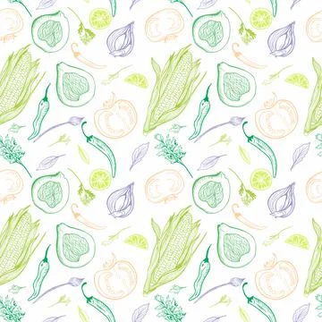 Seamless soft vector pattern for kitchen design Stock Illustration