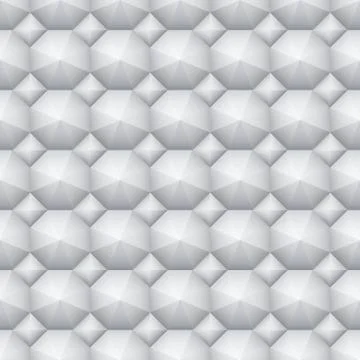 Seamless soft white vector 3d pattern. Geometric hexagons piramids texture. Illustrazione stock