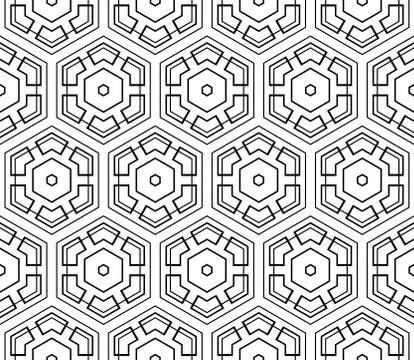 Seamless sophisticated geometric pattern based on repetitive simple forms Stock Illustration