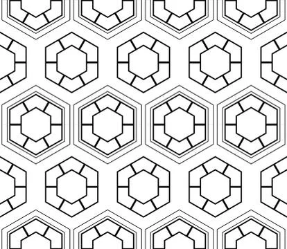 Seamless sophisticated geometric pattern based on repetitive simple forms Stock Illustration