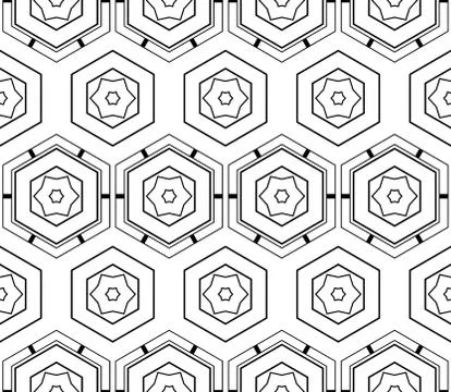 Seamless sophisticated geometric pattern based on repetitive simple forms Stock Illustration