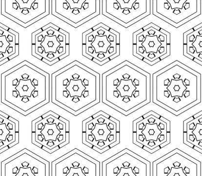 Seamless sophisticated geometric pattern based on repetitive simple forms Stock Illustration