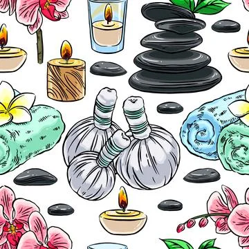 Seamless spa accessories Stock Illustration