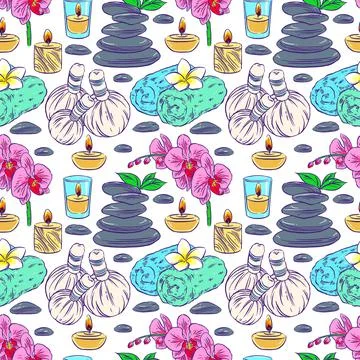 Seamless spa accessories Stock Illustration