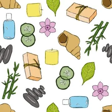 Seamless spa pattern Stock Illustration