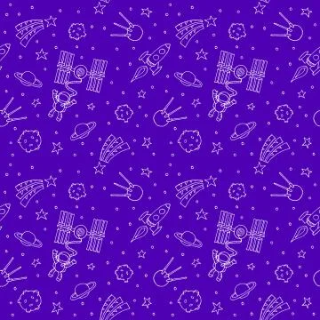 Seamless Space Doodle Stock Illustration