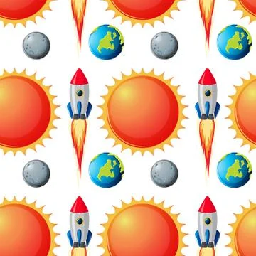 Seamless space pattern background 스톡 일러스트