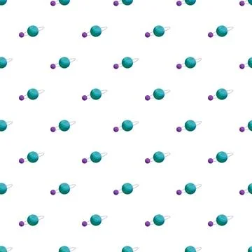 Seamless space pattern with cartoon planets and satellites Stock Illustration